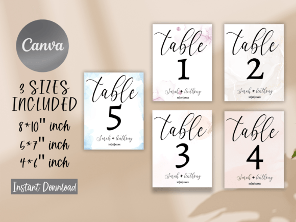 Editable Wedding Table Number Templates for a Seamless Event