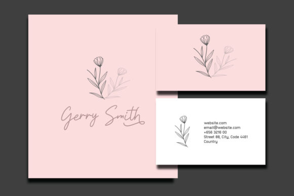 Elegant Botanical Branding with Floral Logo & Business Card Templates