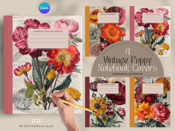 Elevate Your KDP Business with Vintage Poppy Cover Templates