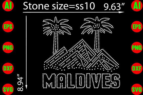 Maldives Rhinestone Templates Design: Sparkling Creativity